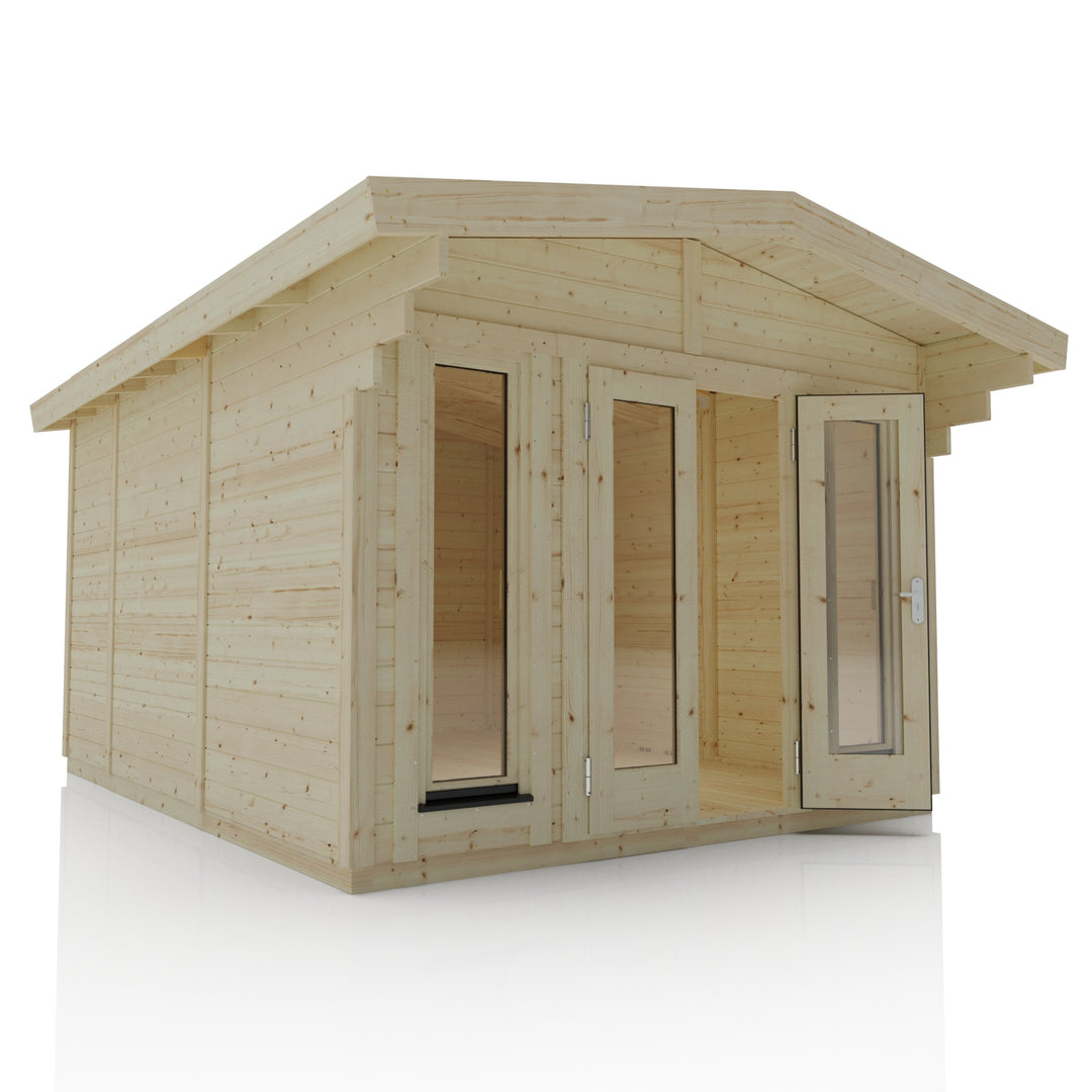 Alpholz Cabin with Full glass double door and 2x single windows