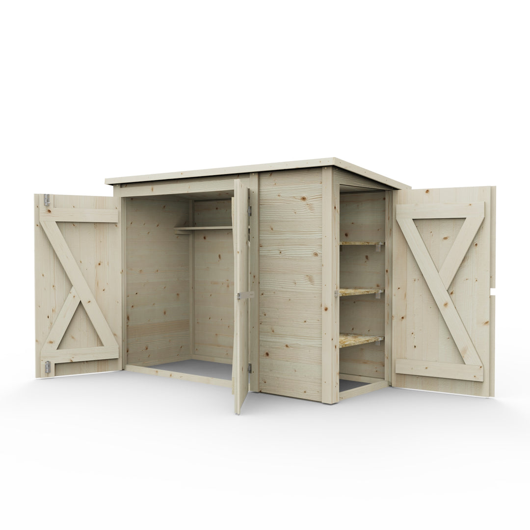 Weka Multifunction Shed with Separate Storage areas and Shelf System