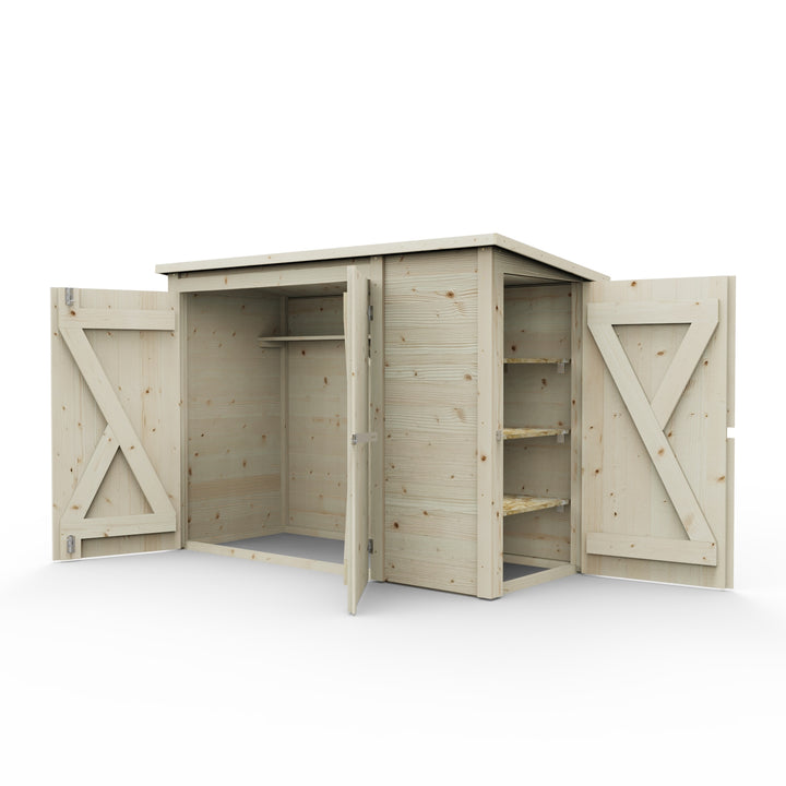 Weka Multifunction Shed with Separate Storage areas and Shelf System