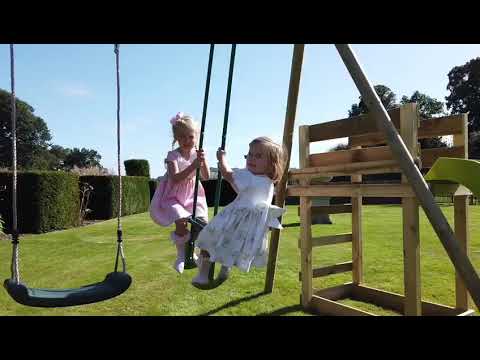 Rebo Single Swing Set with Slide - Pluto