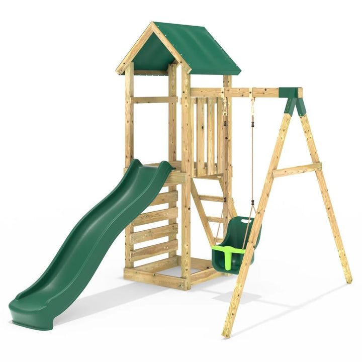 Rebo Adventure Climbing Frame and Swing Set with Slide - Rosa