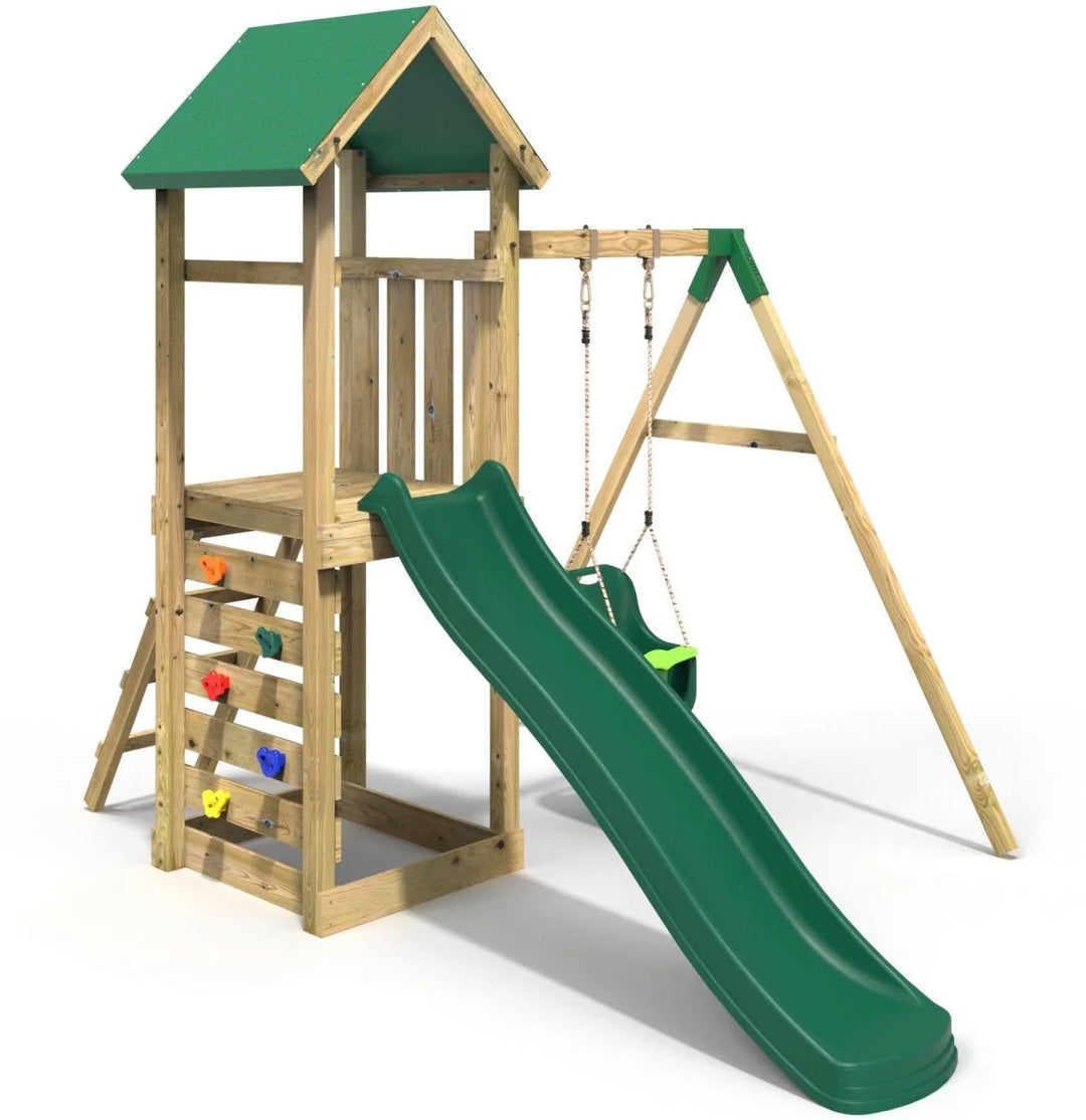 Rebo Adventure Climbing Frame and Swing Set with Slide - Rosa