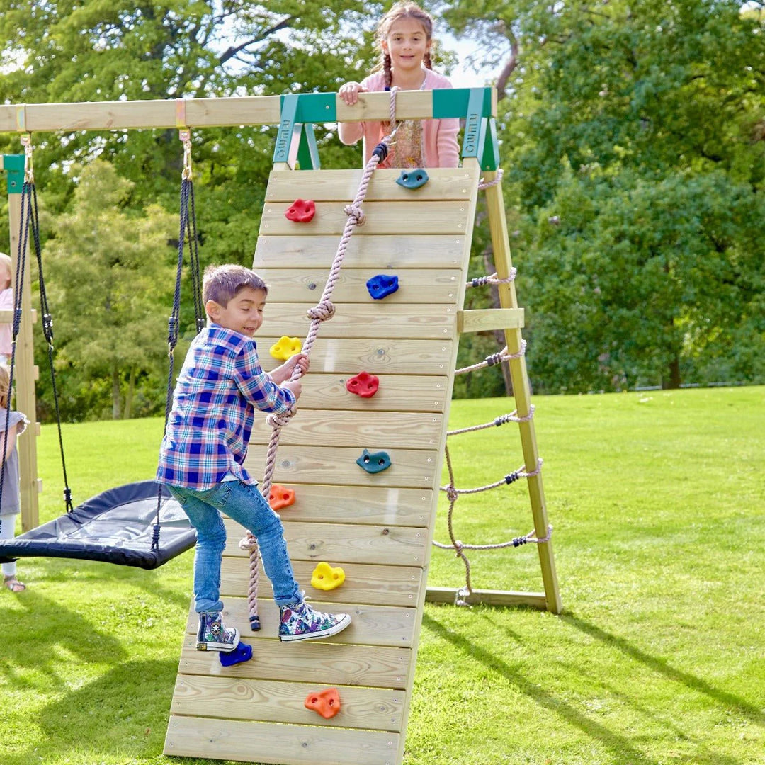 Rebo Climbing Frame Swing Set with Slide and Up and Over Climbing Wall - Bear