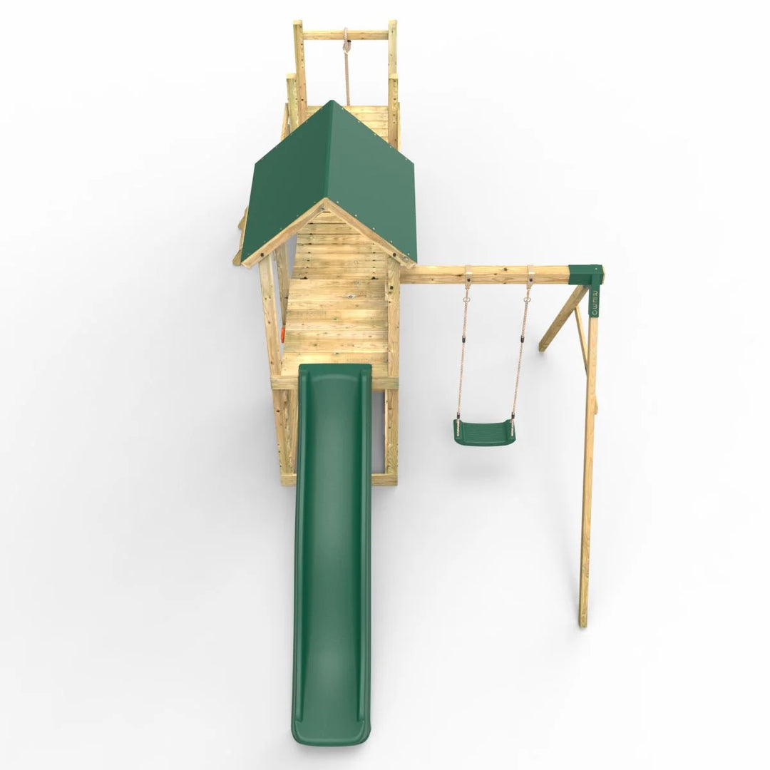 Rebo Tower Climbing Frame Swing Set with Flexible Bridge and Slide - Rushmore