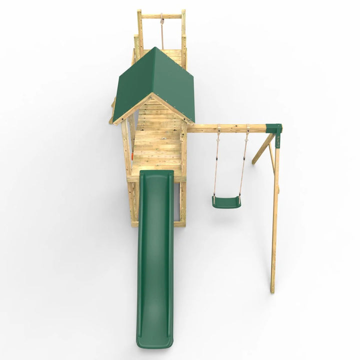 Rebo Tower Climbing Frame Swing Set with Flexible Bridge and Slide - Rushmore