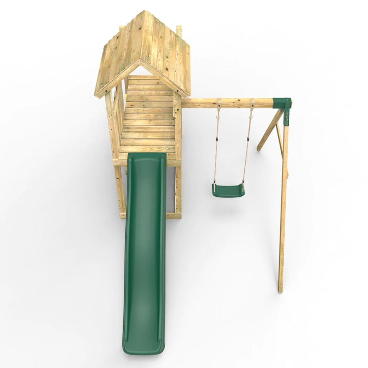 Rebo Wooden Climbing Frame with Swings and Slide Rushmore