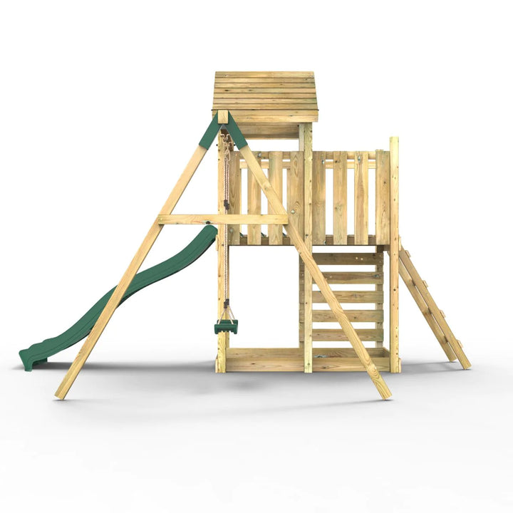 Rebo Wooden Climbing Frame with Swings and Slide Rushmore