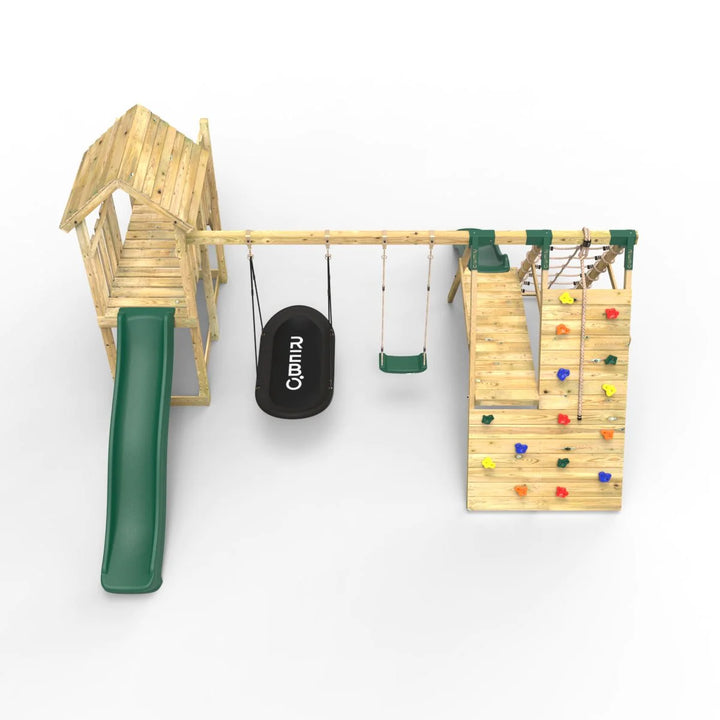 Rebo Wooden Climbing Frame with Swings and Slide San Luis