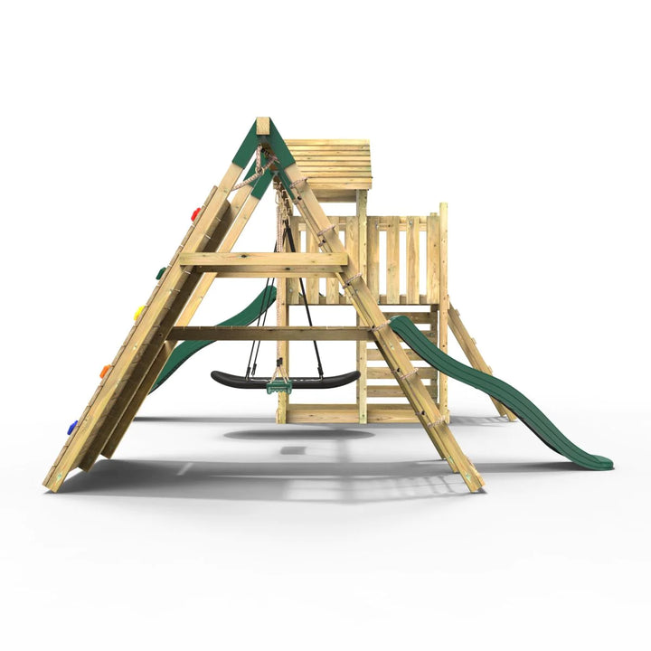 Rebo Wooden Climbing Frame with Swings and Slide San Luis