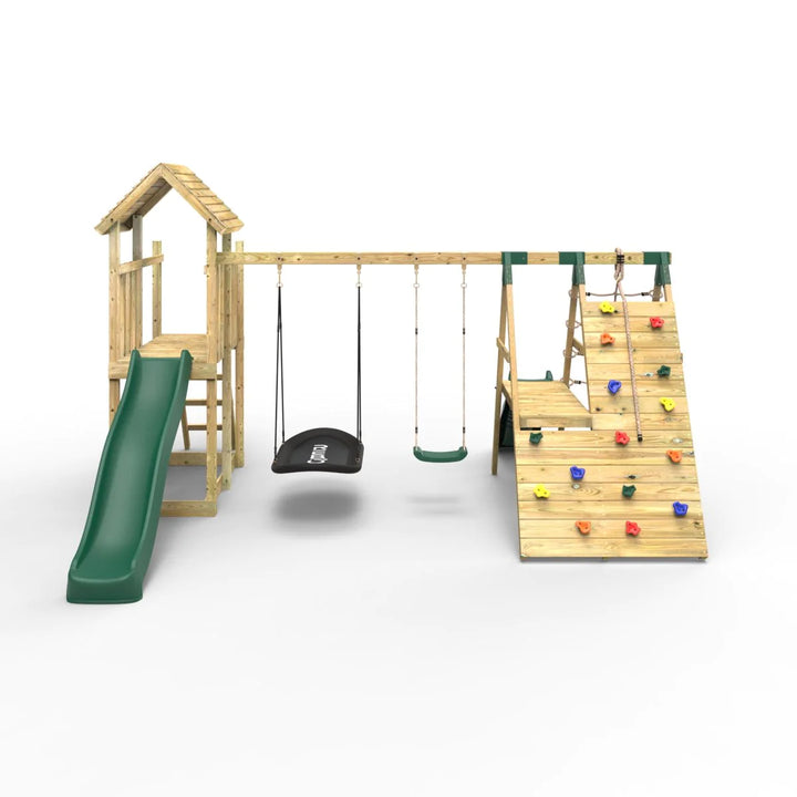 Rebo Wooden Climbing Frame with Swings and Slide San Luis