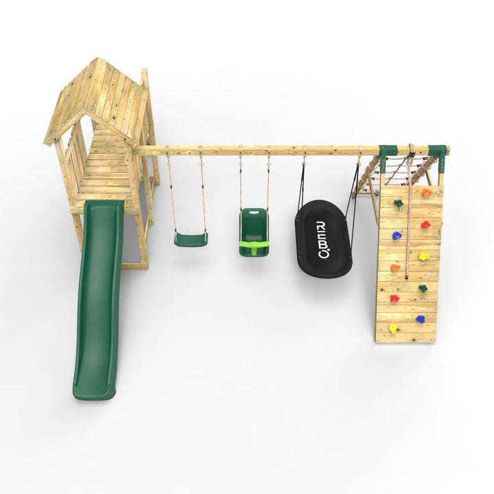 Rebo Wooden Climbing Frame with Swings and Slide Sandford