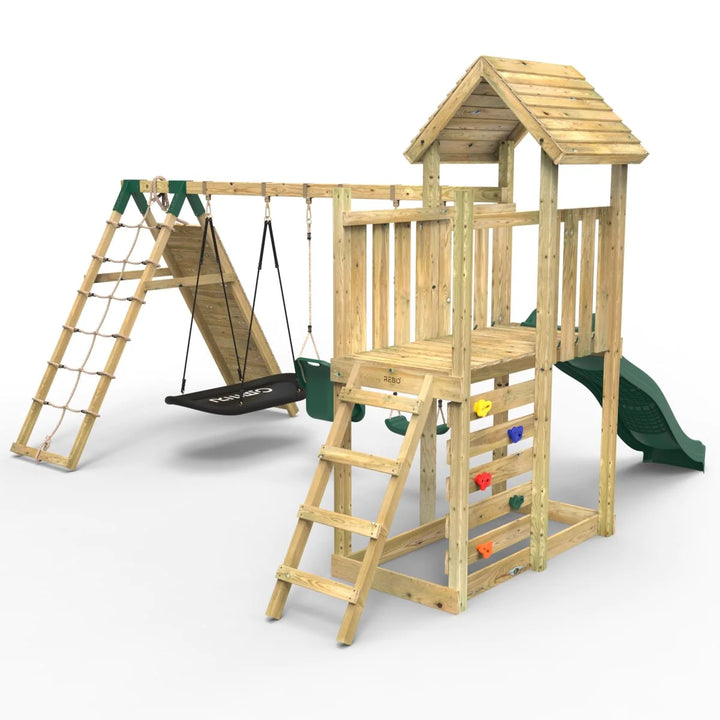 Rebo Wooden Climbing Frame with Swings and Slide Sandford