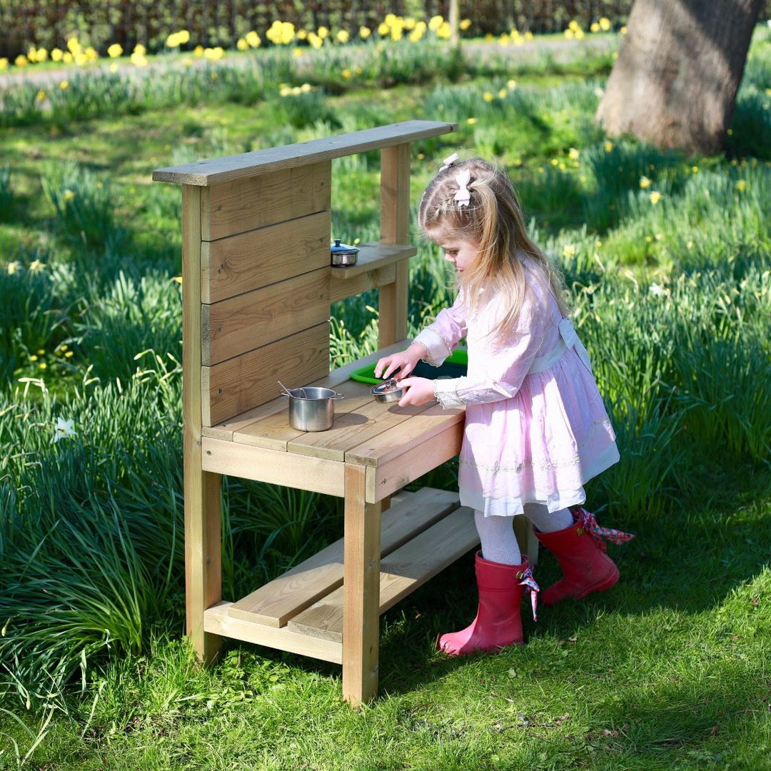 Rebo Muddy Mischief Children’s Outdoor Mud Kitchen - Chamomile
