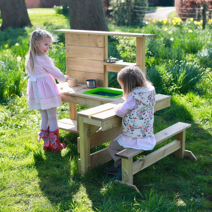 Rebo Muddy Mischief Children’s Outdoor Mud Kitchen - Peppermint
