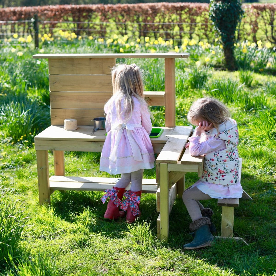 Rebo Muddy Mischief Children’s Outdoor Mud Kitchen - Peppermint