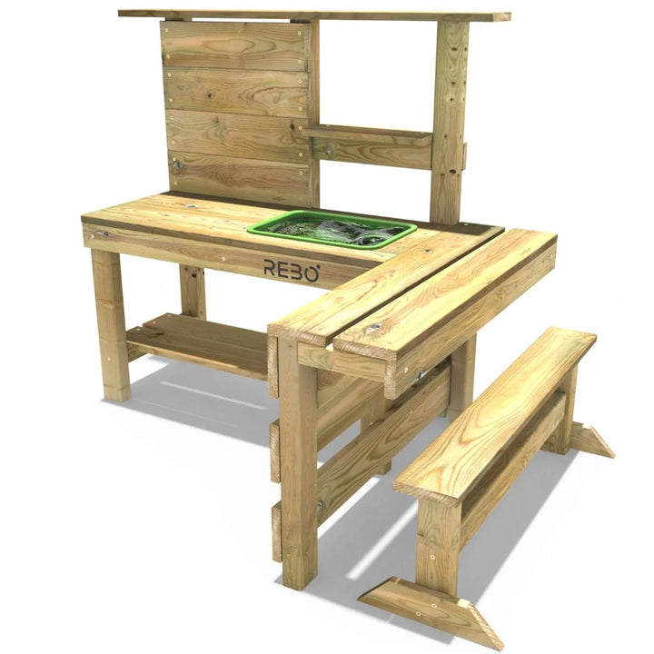 Rebo Muddy Mischief Children’s Outdoor Mud Kitchen - Peppermint