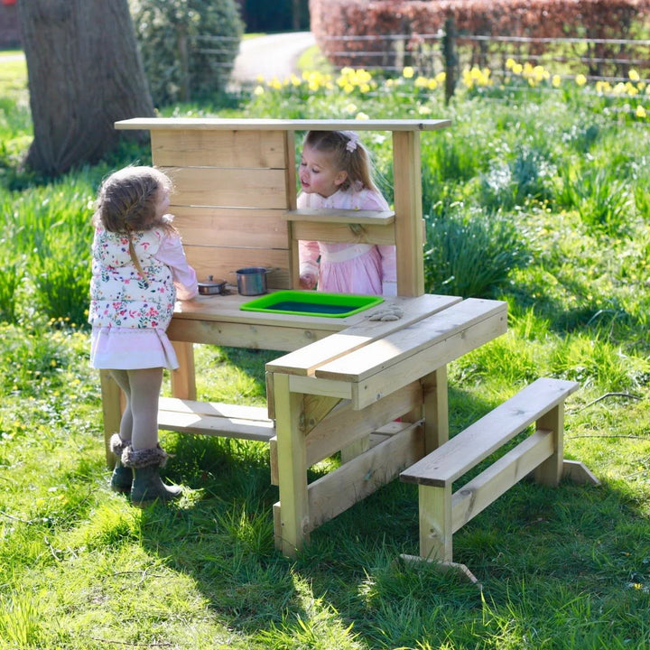 Rebo Muddy Mischief Children’s Outdoor Mud Kitchen - Peppermint