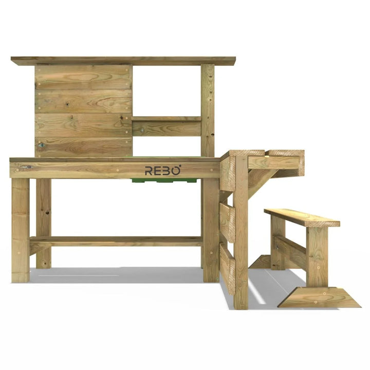 Rebo Muddy Mischief Children’s Outdoor Mud Kitchen - Peppermint