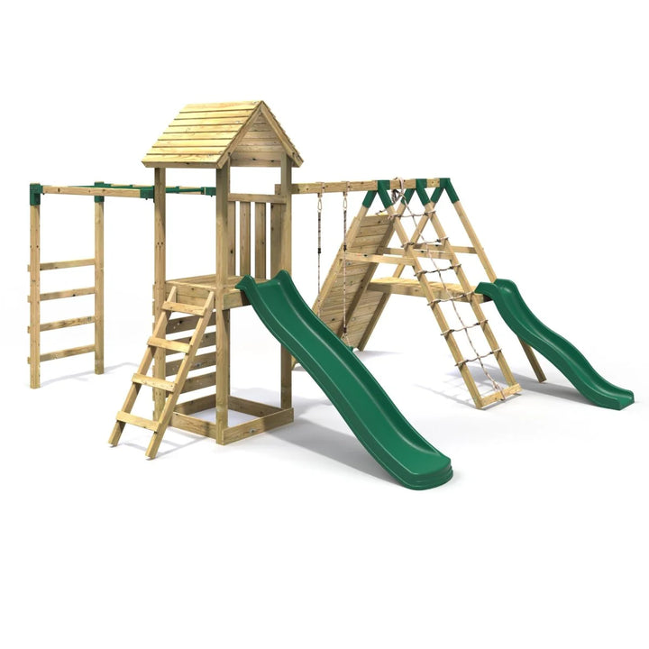 Rebo Climbing Frame Swing Set with Monkey Bars and Slides - Brecon