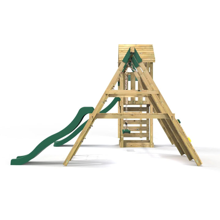 Rebo Climbing Frame Swing Set with Monkey Bars and Slides - Brecon