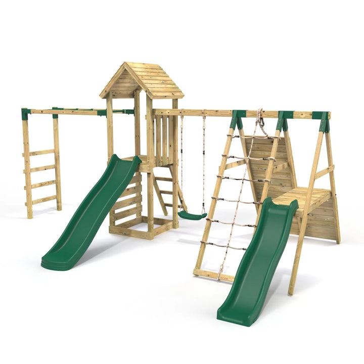 Rebo Climbing Frame Swing Set with Monkey Bars and Slides - Brecon