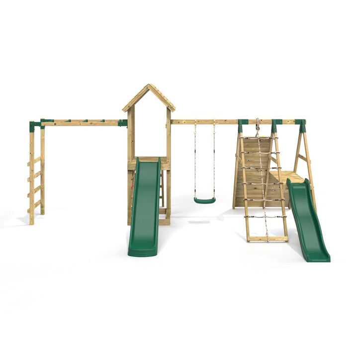 Rebo Climbing Frame Swing Set with Monkey Bars and Slides - Brecon