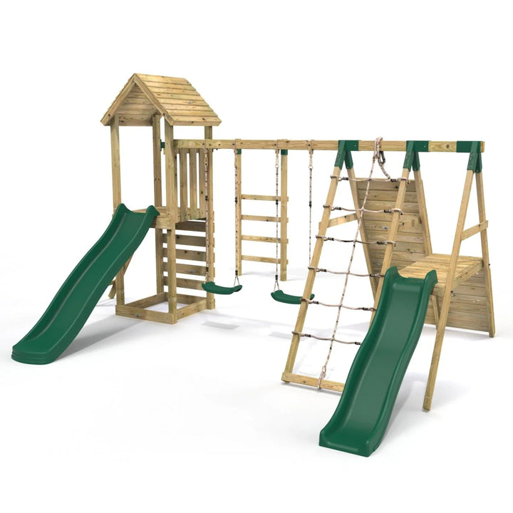 Rebo Climbing Frame Swing Set with Monkey Bars and Slides - Pennine