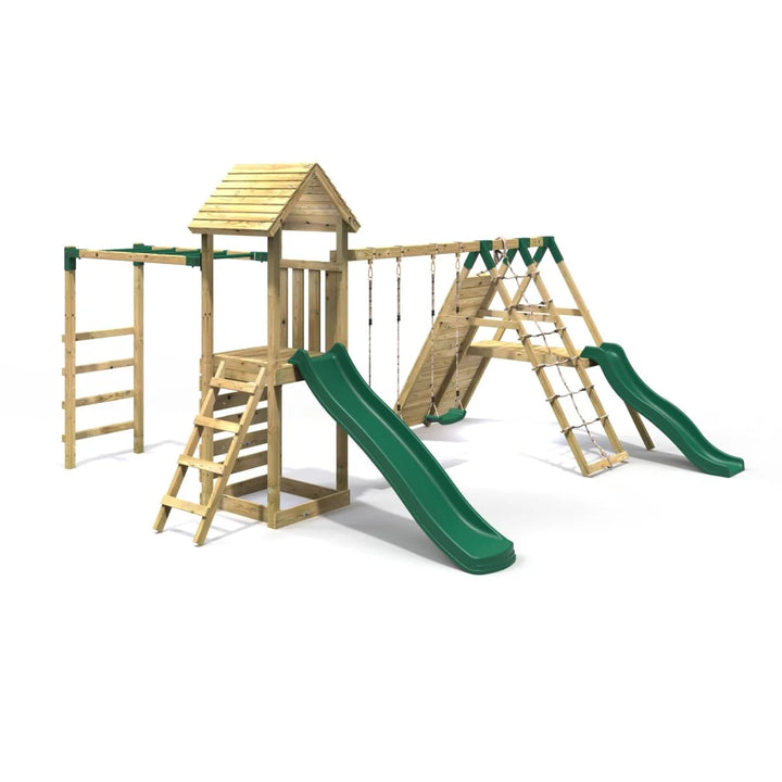 Rebo Climbing Frame Swing Set with Monkey Bars and Slides - Pennine