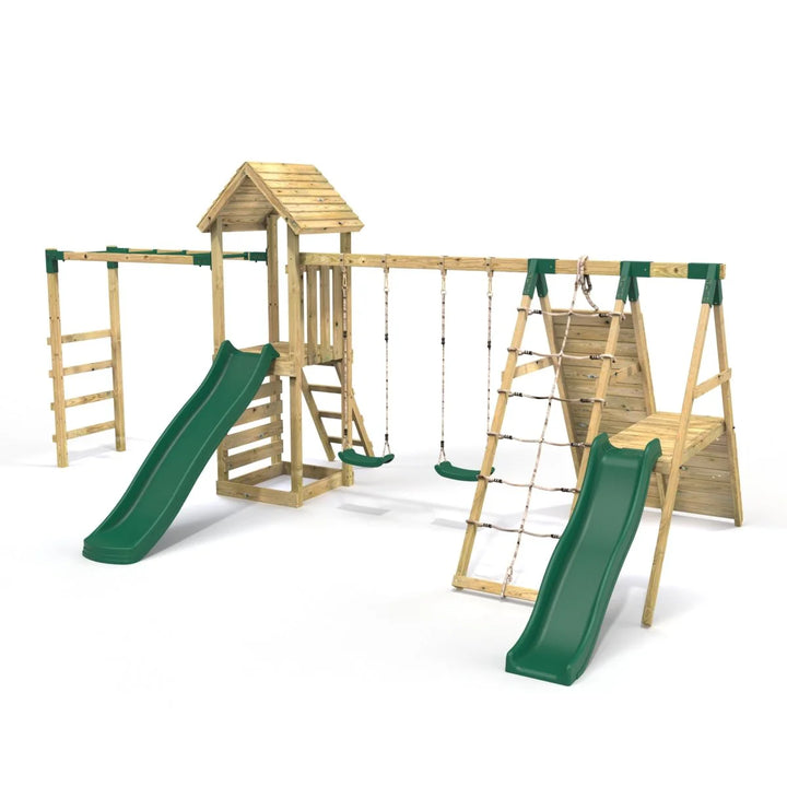 Rebo Climbing Frame Swing Set with Monkey Bars and Slides - Pennine