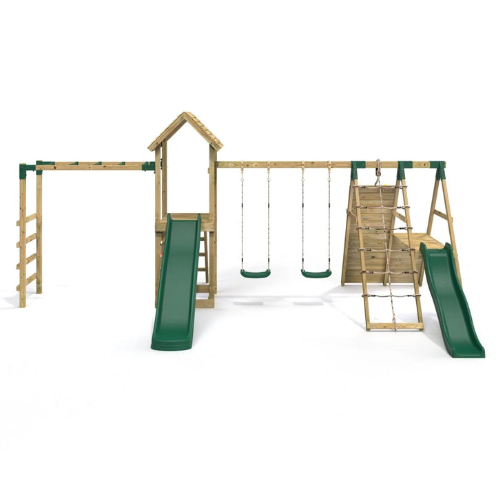 Rebo Climbing Frame Swing Set with Monkey Bars and Slides - Pennine
