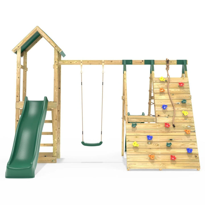 Rebo Climbing Frame Swing Set with Slides and Climbing Wall - Alverstone