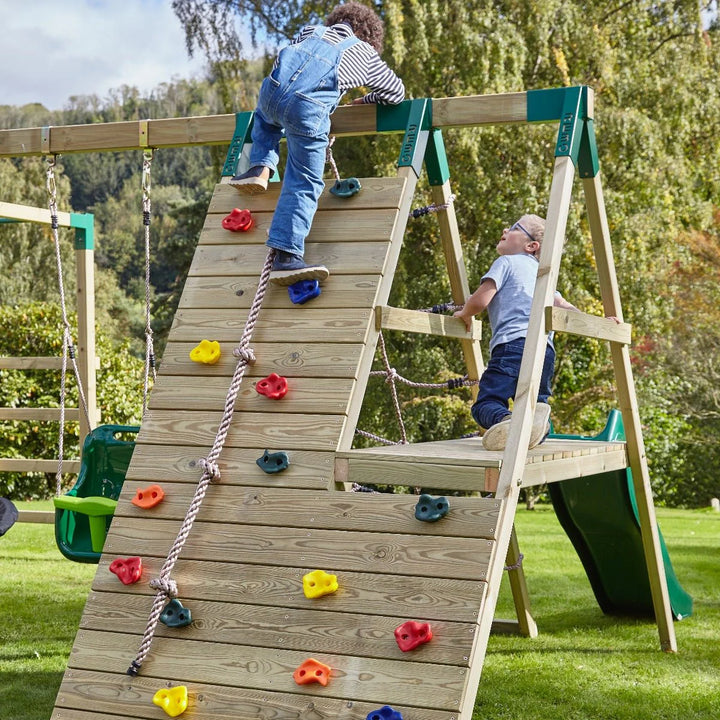 Rebo Climbing Frame Swing Set with Slides and Climbing Wall - Alverstone