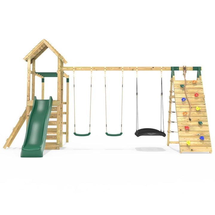 Rebo Climbing Frame Swing Set with Monkey Bars and Slide - Pyrennes