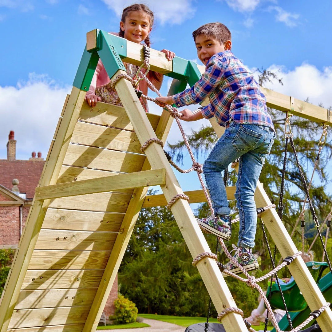 Rebo Climbing Frame Swing Set with Monkey Bars and Slide - Pyrennes