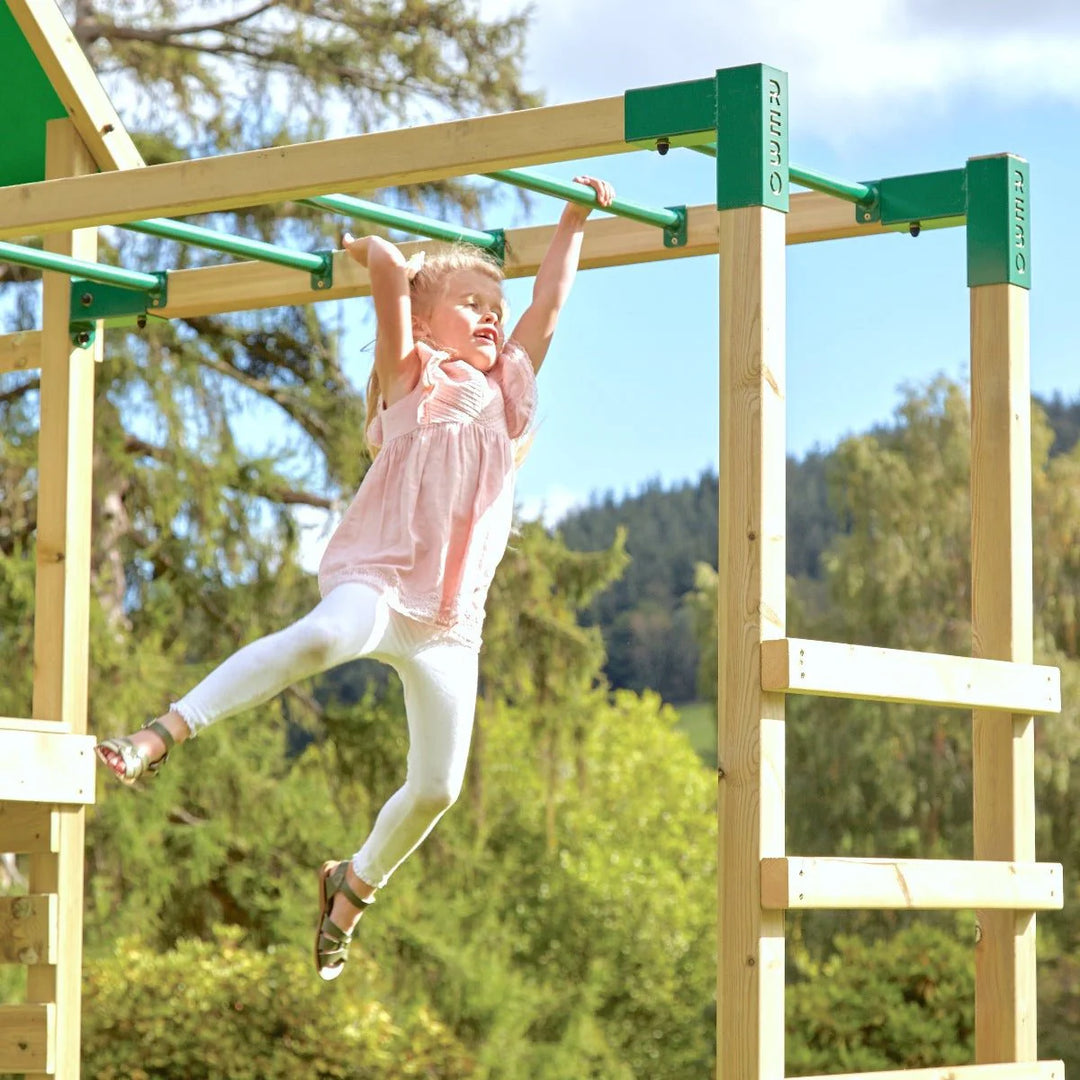 Rebo Climbing Frame Swing Set with Monkey Bars and Slide - Pyrennes