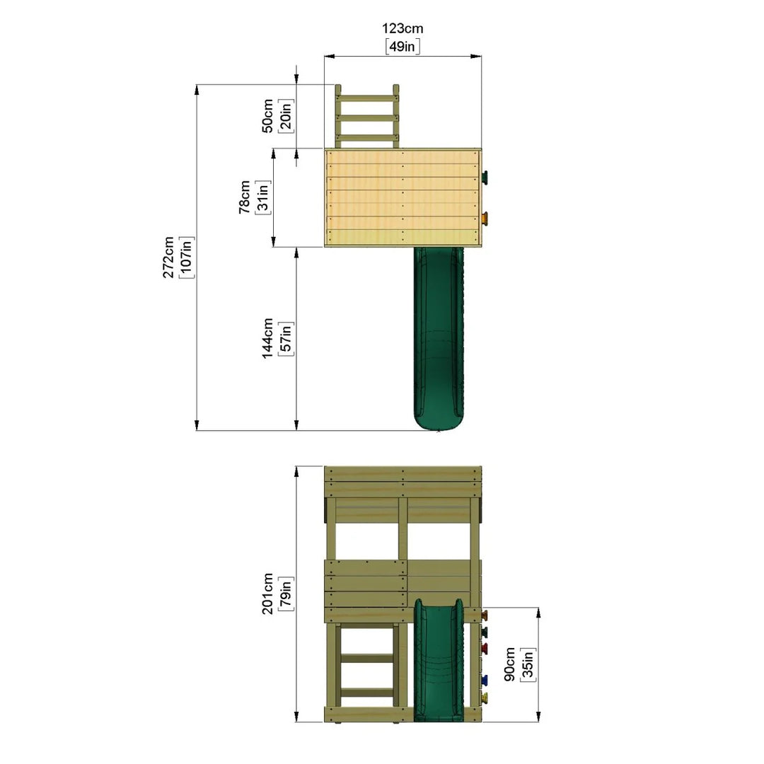 Rebo Lookout Tower Playhouse with Adventure Pack and Slide