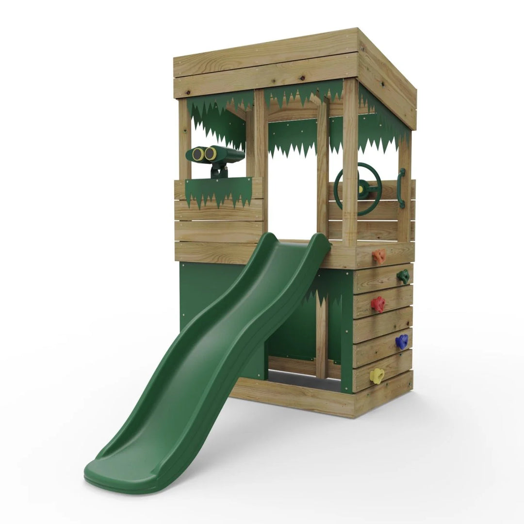 Rebo Lookout Tower Playhouse with Slide - Lookout with Den and Adventure
