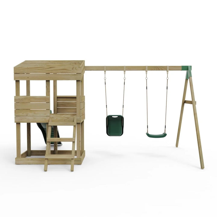 Rebo Lookout Tower Playhouse with Slide and Swing - Everglades