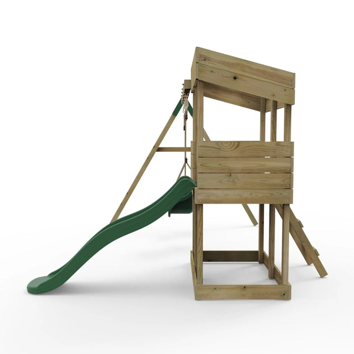 Rebo Lookout Tower Playhouse with Slide and Swing - Everglades