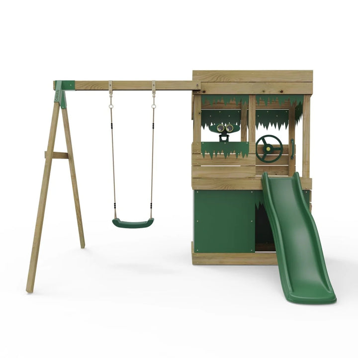 Rebo Lookout Tower Playhouse with Slide and Swing - Yellowstone