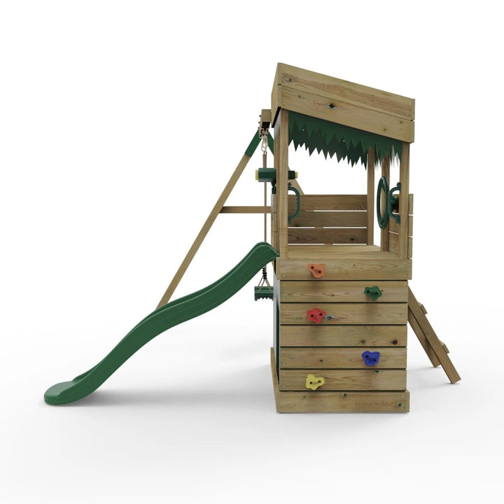 Rebo Lookout Tower Playhouse with Slide and Swing - Yellowstone
