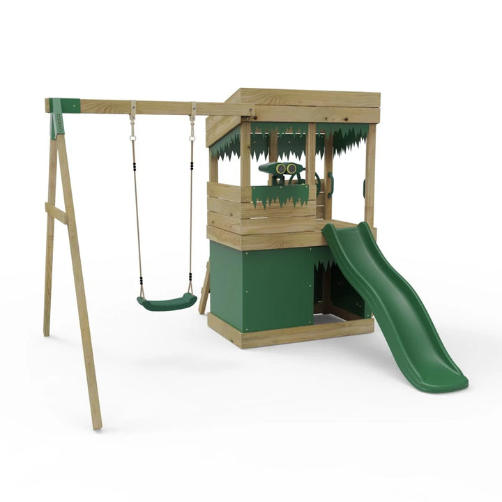 Rebo Lookout Tower Playhouse with Slide and Swing - Yellowstone