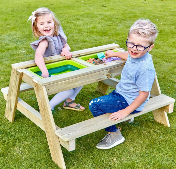 Rebo Picnic Table Play Bench with Sandpit and Lid