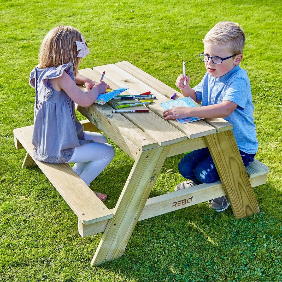 Rebo Picnic Table Play Bench with Sandpit and Lid