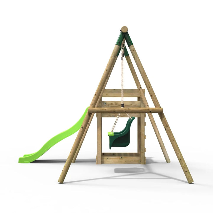 Rebo Single Swing Set with Slide - Pluto