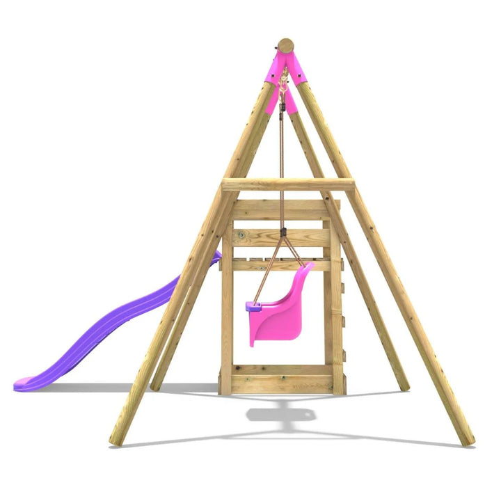 Rebo Single Swing Set with Slide - Pluto