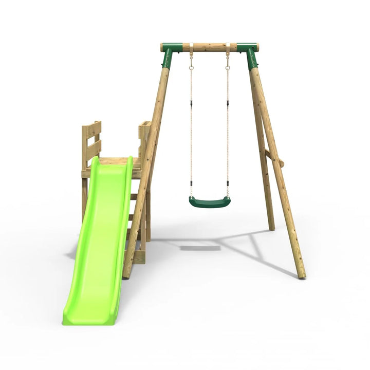 Rebo Single Swing Set with Slide - Solar