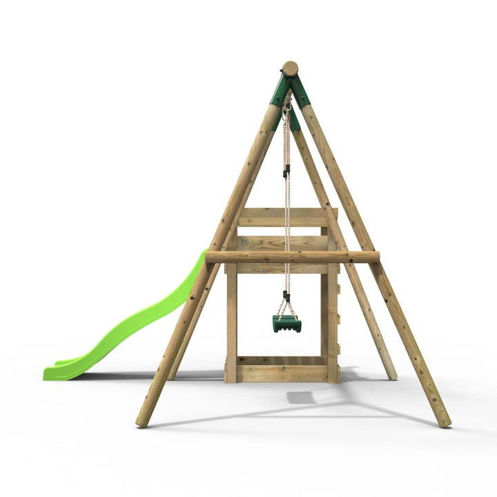 Rebo Single Swing Set with Slide - Solar