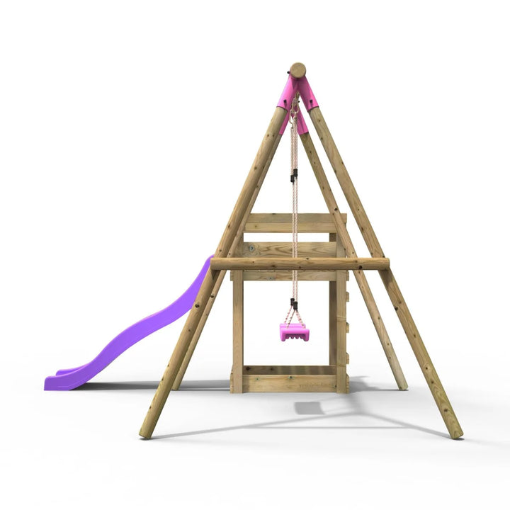 Rebo Single Swing Set with Slide - Solar